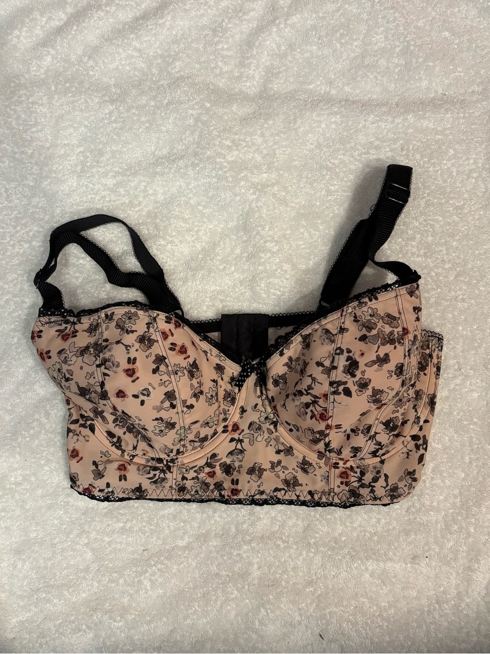 Freya Floral Longline Underwire Bra in Blush Pink
